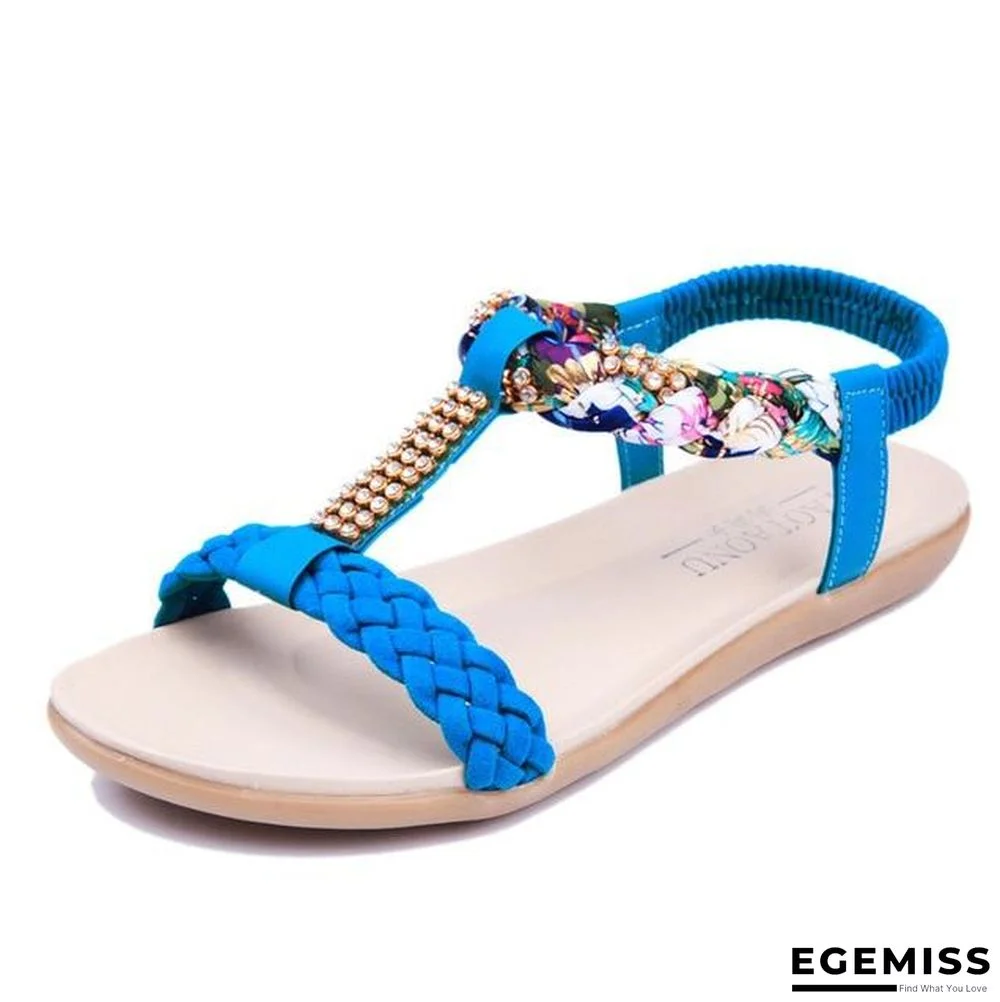Women Summer Fashion Beach Sandals Comfortable Flats Sandals | EGEMISS