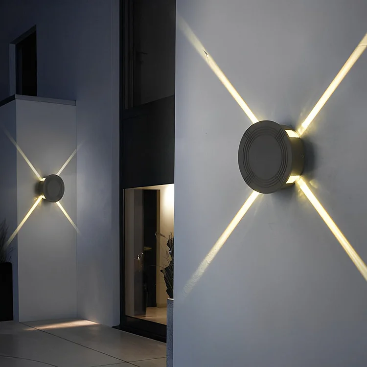 Round Square LED 12W Cross Star Lights Waterproof Modern Wall Lamp - Appledas