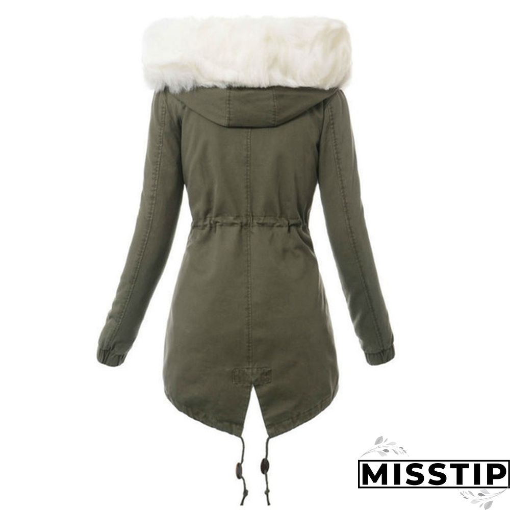 Women's Fashion Faux Fur Hooded Long Coat Winter Warm Fleece Thicken Parka Jacket Outwear Plus Size