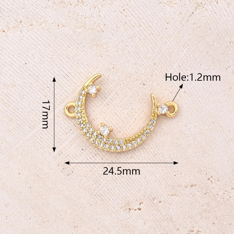 DIY Handmade Jewelry Accessories Micro Inlaid Zircon Moon XINGX Pin Guitar Connector