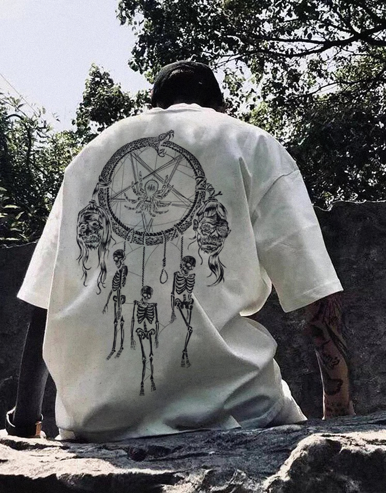Human Skull Star Satan T-shirt / TECHWEAR CLUB / Techwear