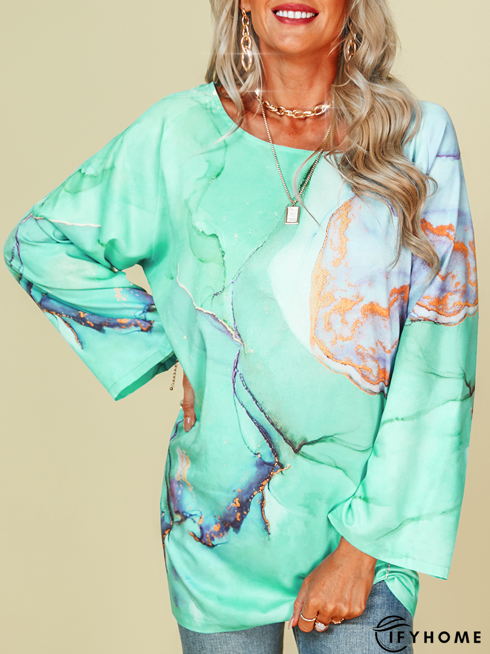 Long Sleeve Boho Tunic Top | IFYHOME