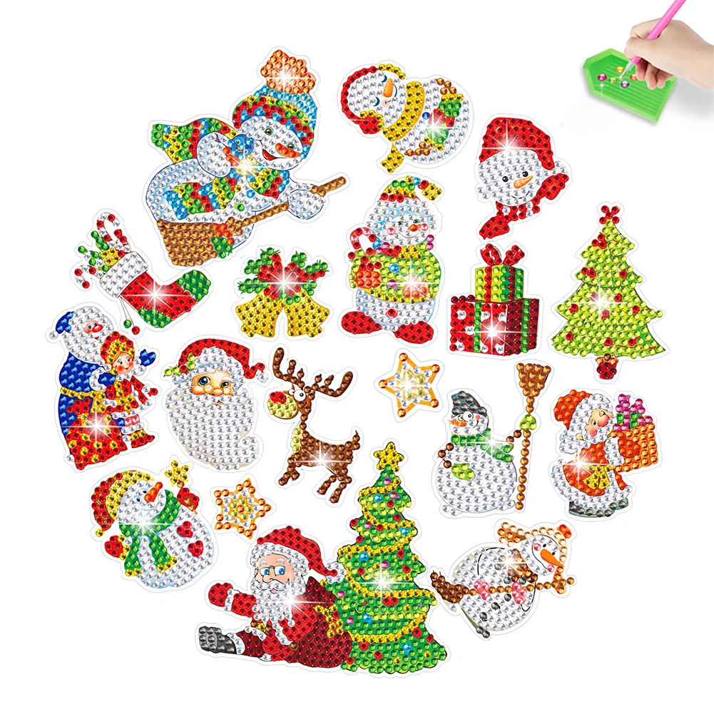 2pcs/a set Christmas Gem Art DIY Craft Kit Diamond Painting Sticker