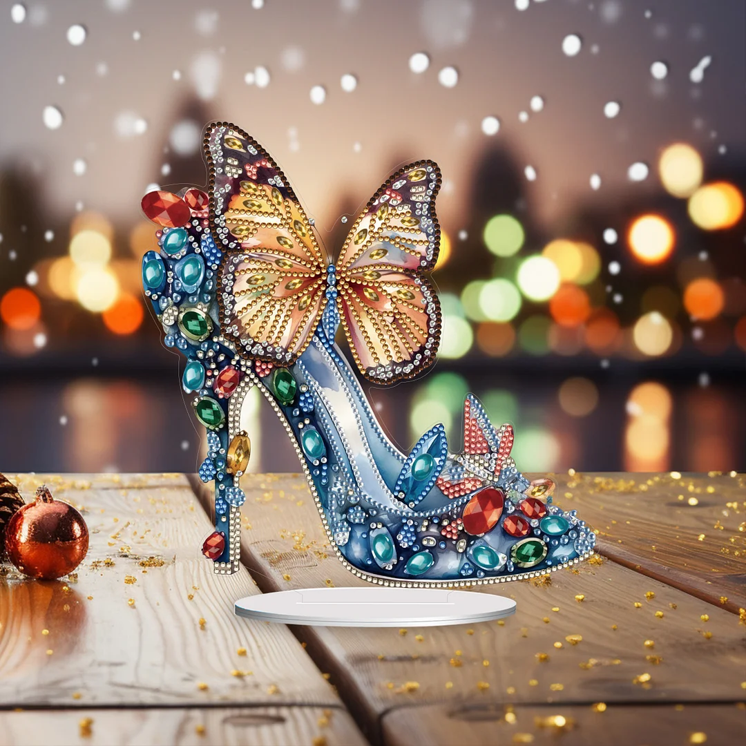 DIY High Heels Single Sided Diamond Painting Acrylic Tabletop Ornaments for Office Decor