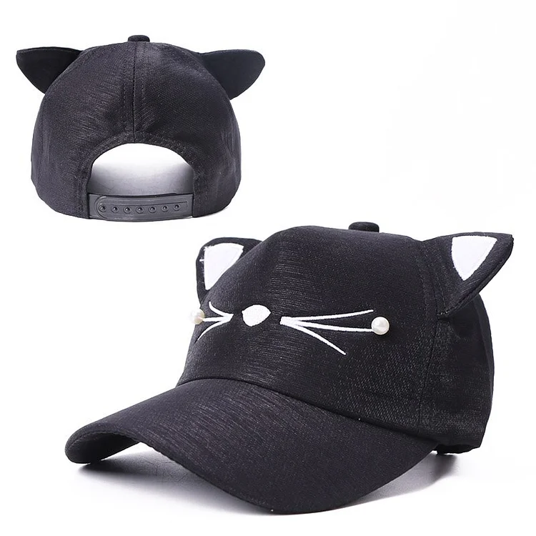 Summer Baseball Cap for Children Cat Ears Cute Child Baseball CapSpring Breathable Adjustable Lovely Embroidery Hats