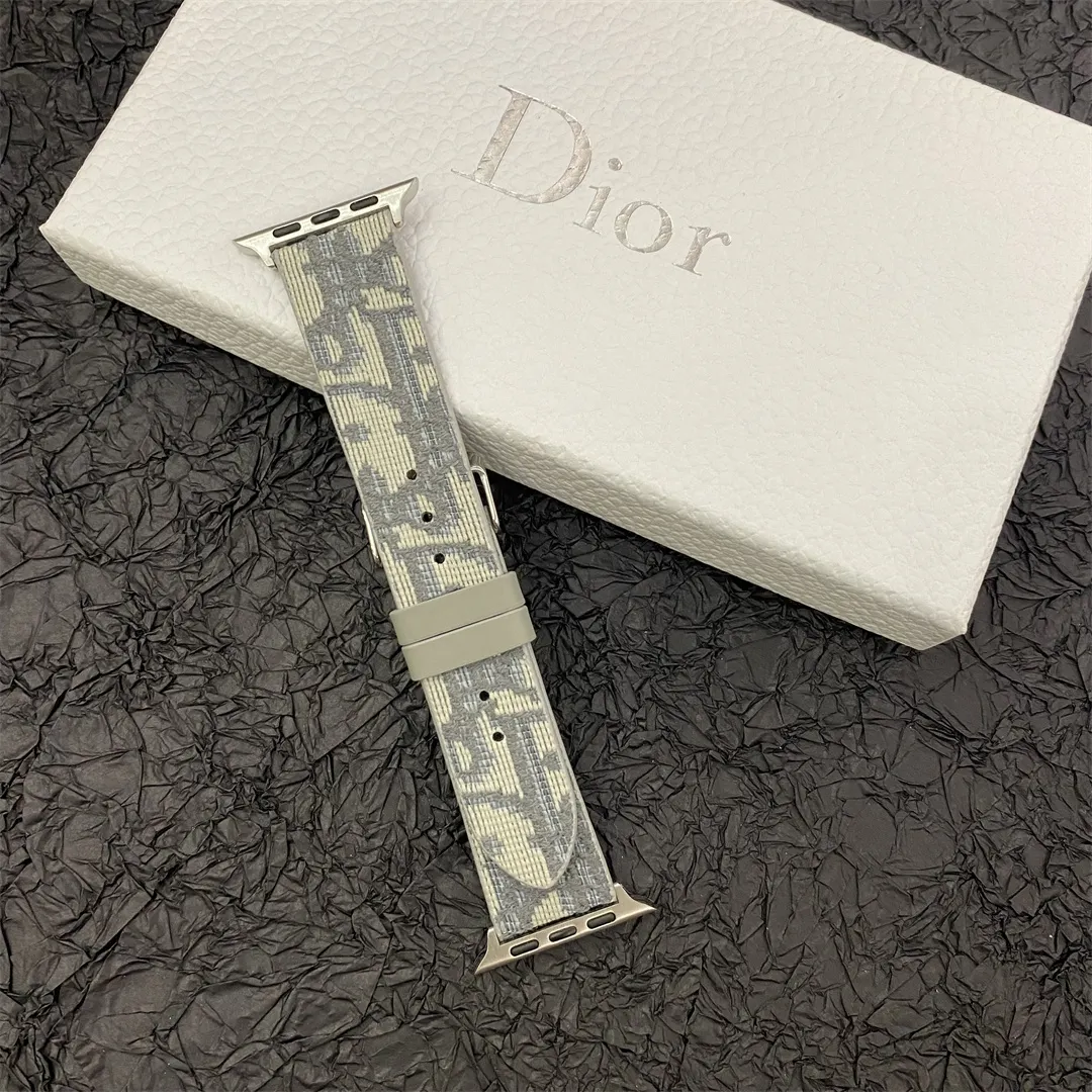 Christian Dior Premium Jacquard Fabric Apple Watch Full Series Replacement Straps