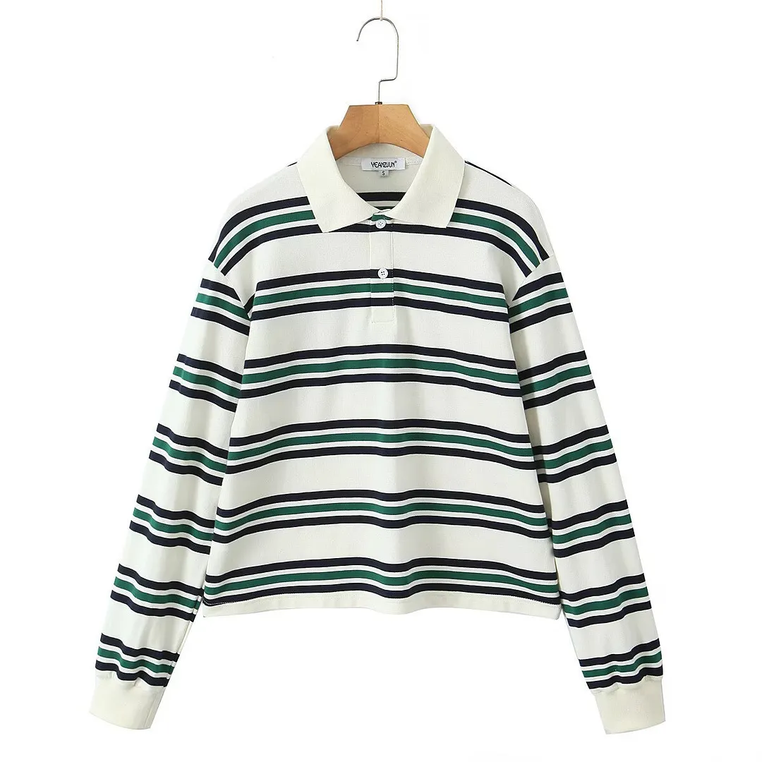 Nigikala Nigikala Striped Short-Sleeved T-Shirt + Low-Rise 100-Fold Skirt 2025 Spring New D79551