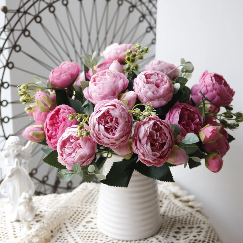 Simulation Of 5 Small Peonies Korean Style 5 Philippios Rose Wedding Home Fake Flower Decorative Flower