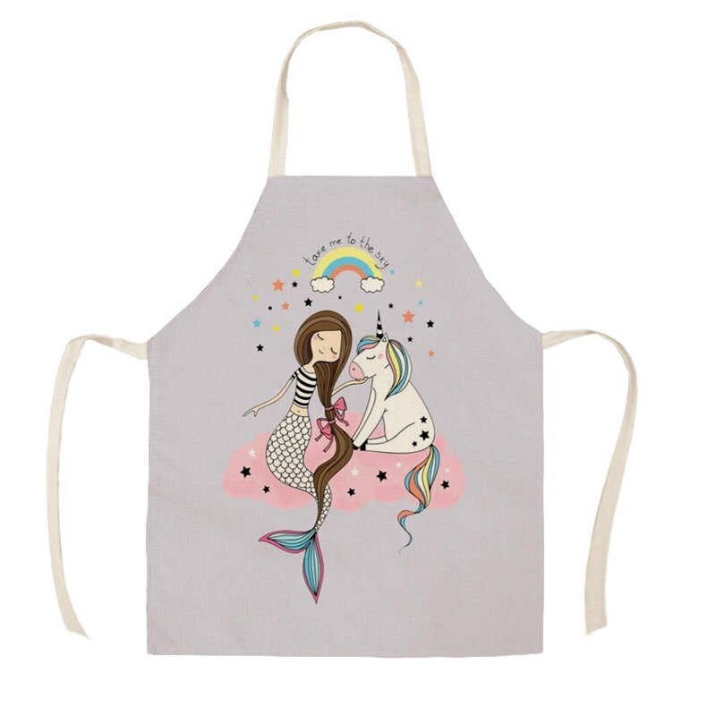 Linen Kitchen Apron - Animal Alpaca Flowers letclo pha