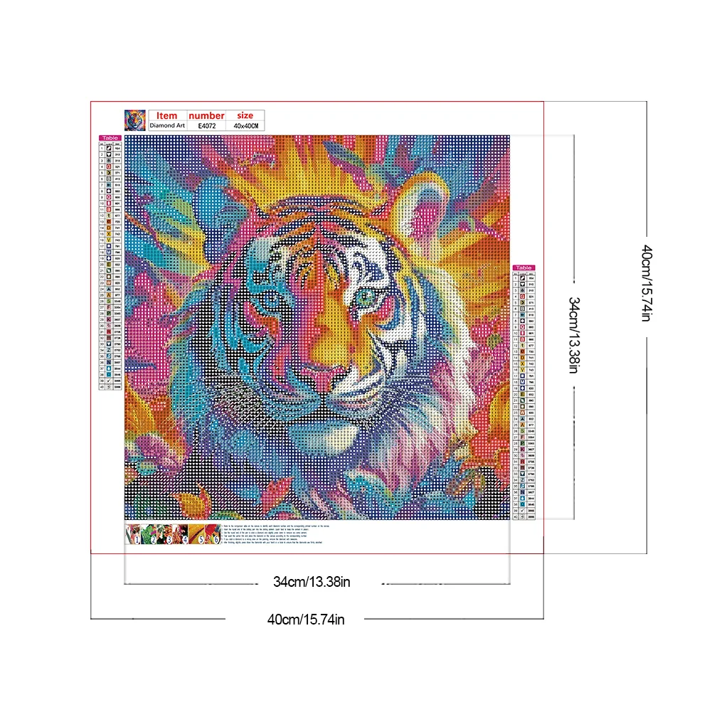 Diamond Painting - Full Round Drill - Tiger(Canvas|40*40cm)