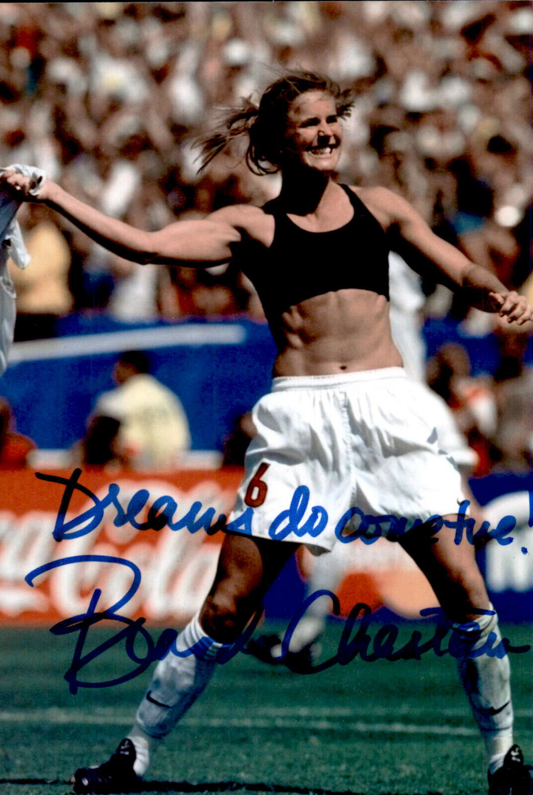 Brandi Chastain SIGNED autographed 4x6 Photo Poster painting TEAM USA SOCCER WORLD CUP LEGEND