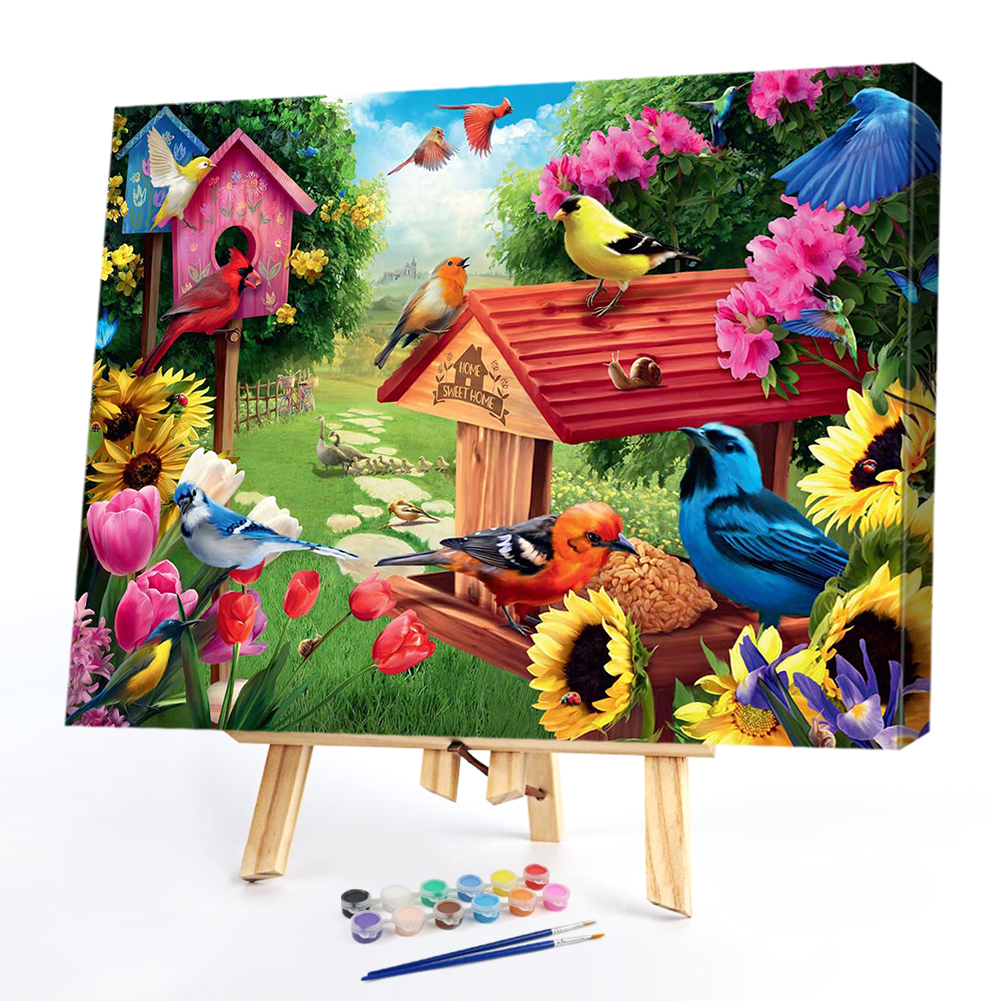 

50*40CM - Paint By Numbers - Garden Bird, 501 Original