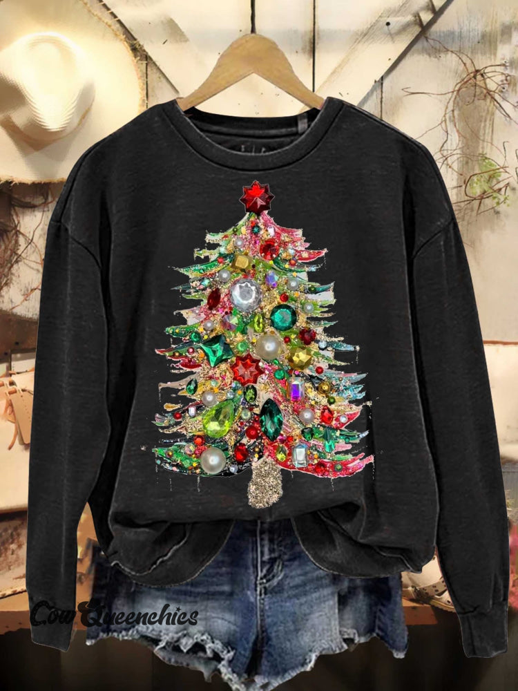 Christmas Tree Casual Sweatshirt Black / S