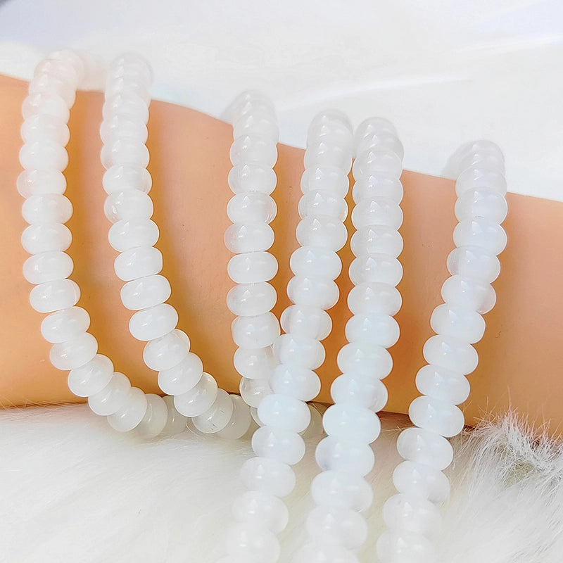 1 String 5*8mm Glass Glass Geometric Solid Color Beaded