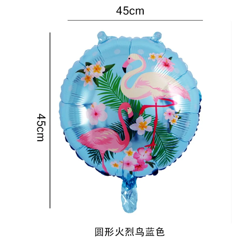 Hawaiian Party Balloon 18 inch Round Flamingo Aluminum Foil Balloon Flamingo Wine Glass Leaf Balloon Birthday Party Decoration