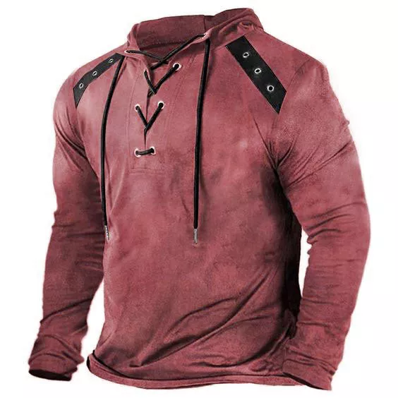 Retro Casual Men's Long Sleeves Hoodies