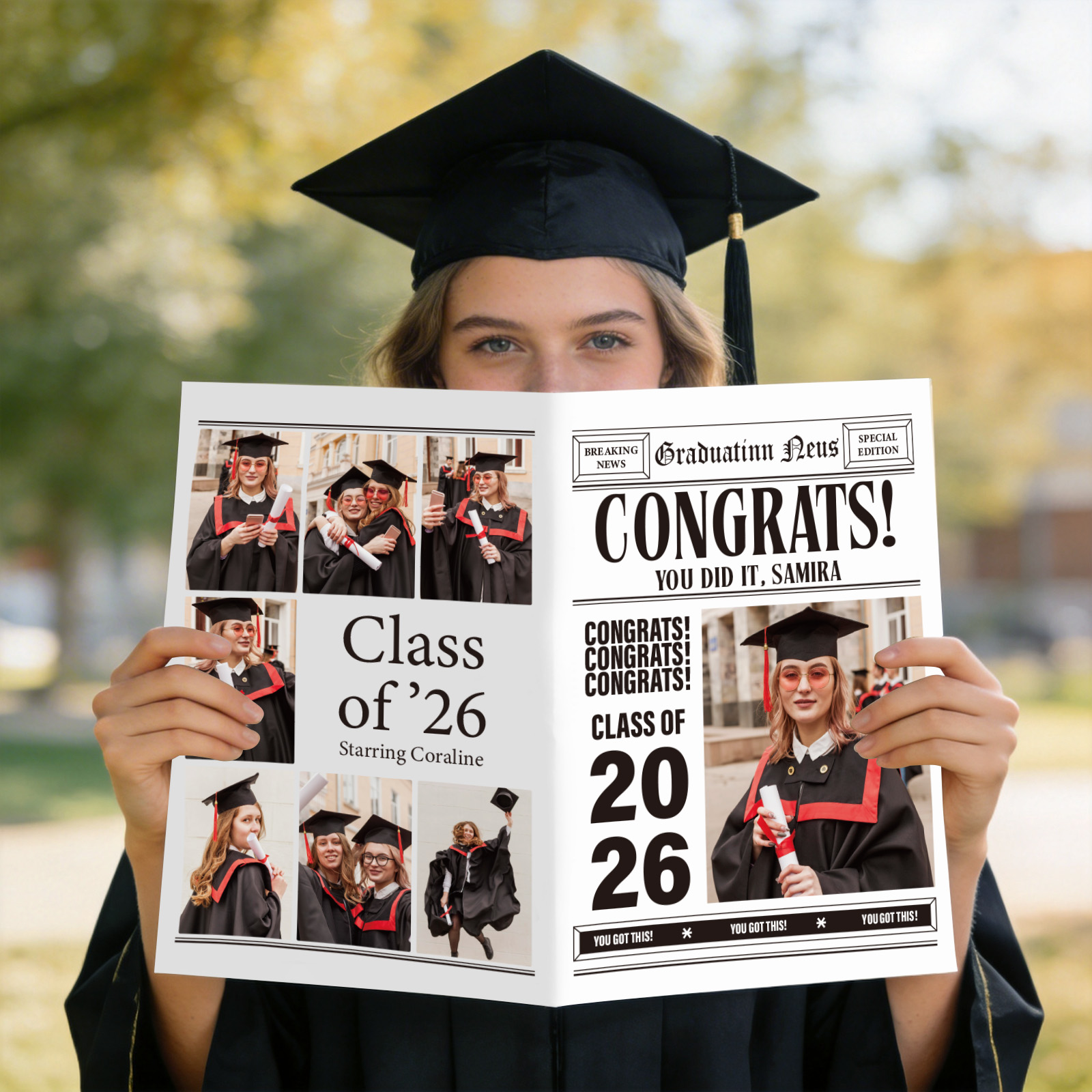 Custom Newspaper Print 2026 Graduation Newspaper Senior Keepsake Custom Grad Gift Custom Graduation Announcement Printable Large Newspaper