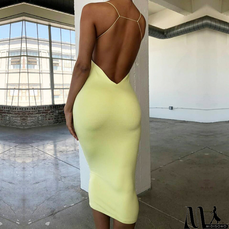 MidiSono - Sexy Halter Sling Bag Hip Dress