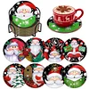 8pcs Santa Diamond Painting Art Acrylic Coasters
