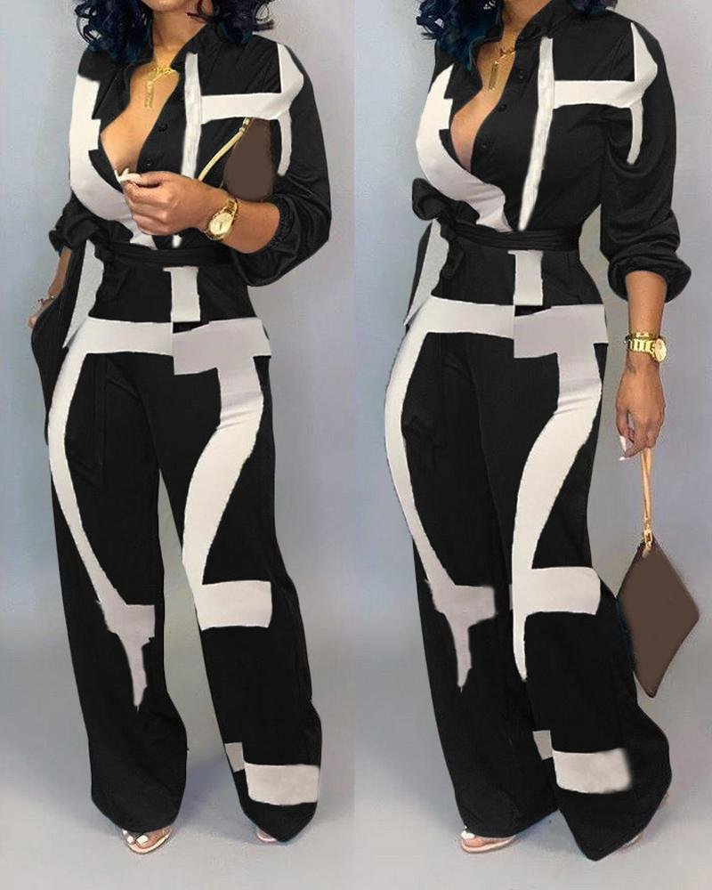 Geometric Print Women's Jumpsuit