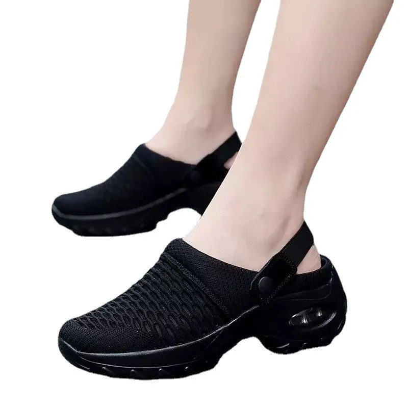 Breakj Breakj Lady Summer Hanb Yarn Cloth Cloth Slippers Rock Mother Half-Storage Sandals Two Sides Wear