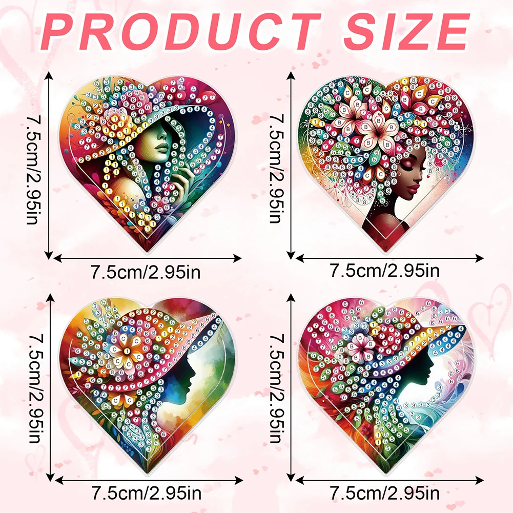 8 pcs Flower Women Diamond Painting Bookmarks Diamond Art Book Corner Kit