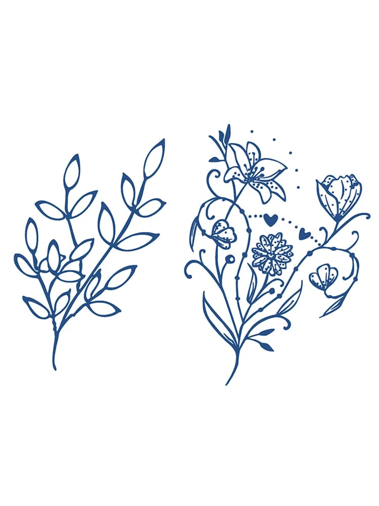 S01-40 herbal tattoo stickers ins wind juice vegetation tattoo simulation stickers durable waterproof men and women