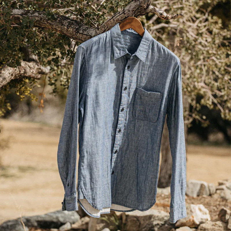 Men's Vintage Light Indigo Double Gauze Shirt