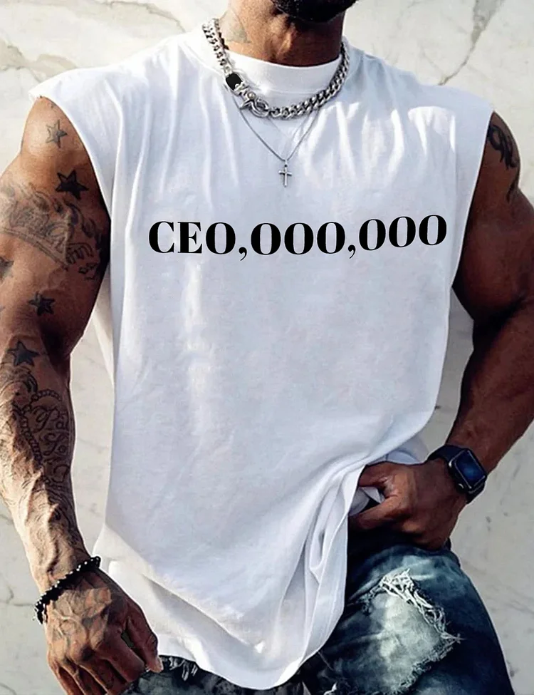 Men's CEO Art Print Cotton Tank Top