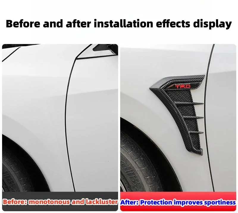 Car carbon fiber pattern side wing decorative stickers