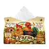 (24cm)Diamond Art Tissue Box Cover DIY PU Desktop Organizer Large(farm chicken)