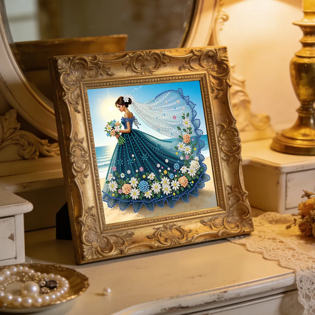 Diamond Painting - Partial Special Shaped Drill - Ocean Floral Gown(Canvas|30x30cm)