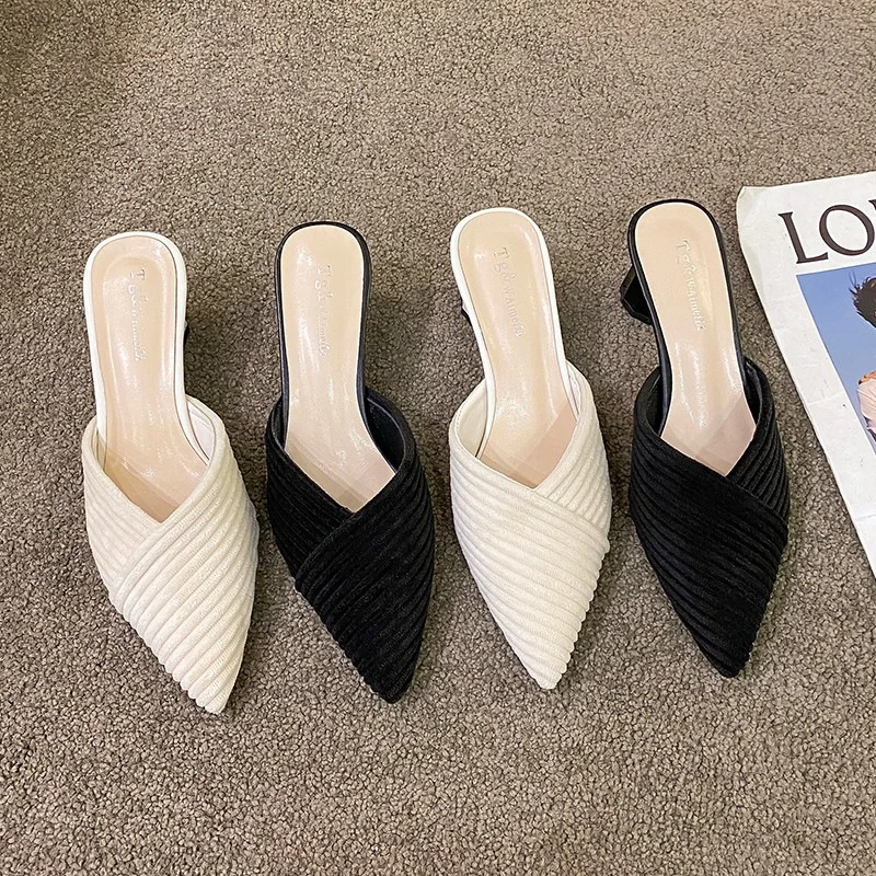 Uveng Uveng Cool Drag Year Summer Simple Fashion New Pointed Knitted After The Blank Coarse And Solid Color Tao Cold Drag