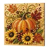 Framed Pumpkin Sunflower - Pearls Painting Kit DIY Halloween Diamond Painting Pearl Dot Crafts 30x30CM