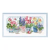[Brand]Potted Flowers - 14CT Stamped Cross Stitch - 47*28cm - Flower Natural