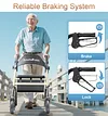 Soundfuse Rollator Walkers for Seniors with Seat, Foldable Lightweight Rolling Walker with 8" Big PU Wheels, Ergonomic Seat, Dual Height Adjustment