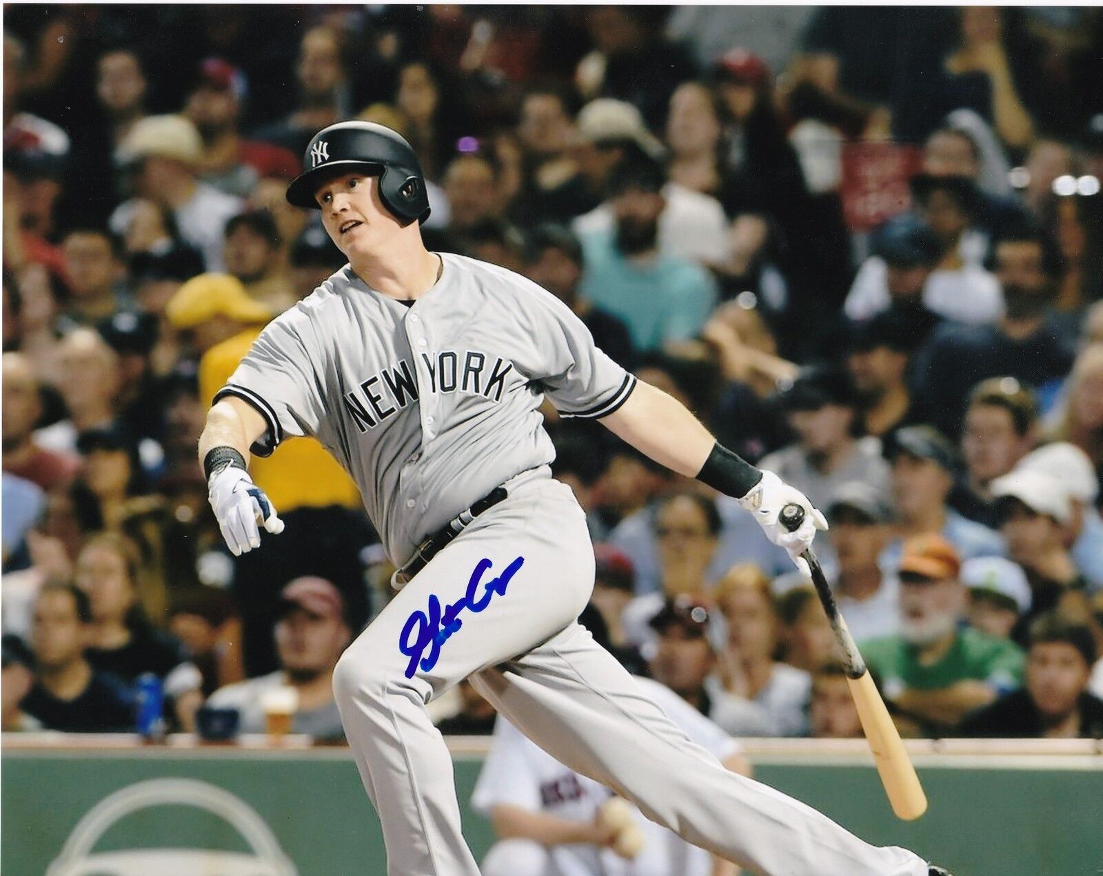 GARRETT COOPER NEW YORK YANKEES ACTION SIGNED 8x10