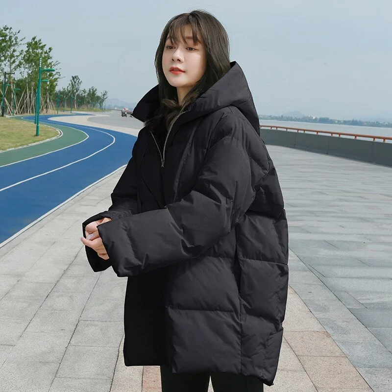 Winter New Thick Coat Long-sleeved Fashion Women's Bread Jacket 2023 Mid-length Student Casual Down Jacket Women