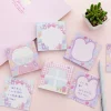 8PCS Cute Pink Purple 80 Pages Post-it Notes Portable Notebooks School Student Kids Cute Stationery Gift