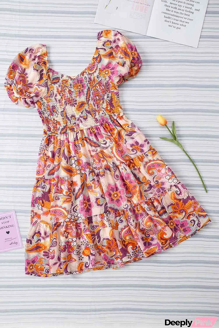 Floral Smocked Tiered Dress