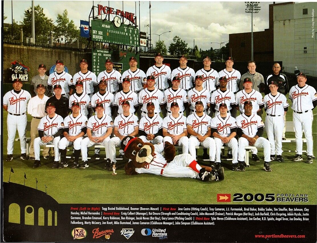 2005-PORTLAND BEAVERS -PCL-ORIGINAL TEAM ISSUED Photo Poster painting