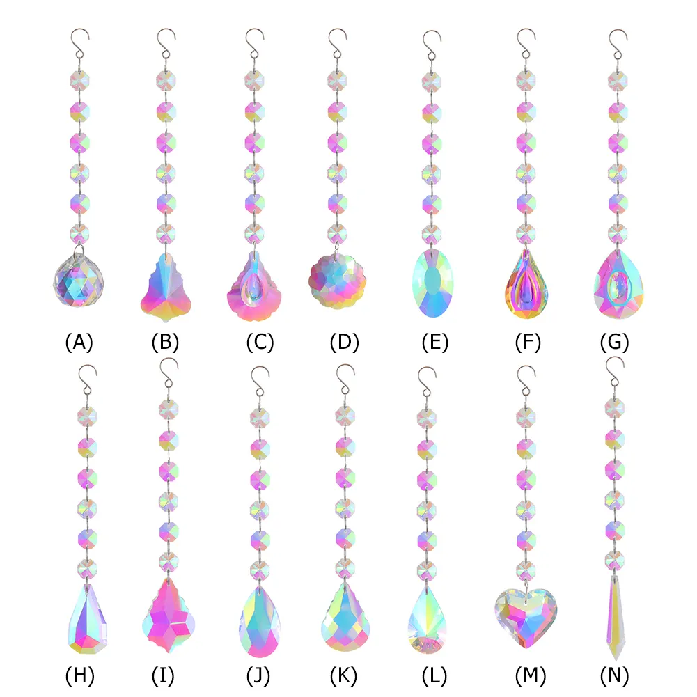 Crystal Wind Chimes Ornament AB Color Beads Hanging Pendant Kids Room Decor