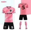 Hot Selling Pink Football Jersey With Custom Team Logo Breathable Thailand Soft Plus Size Football Uniform 2025
