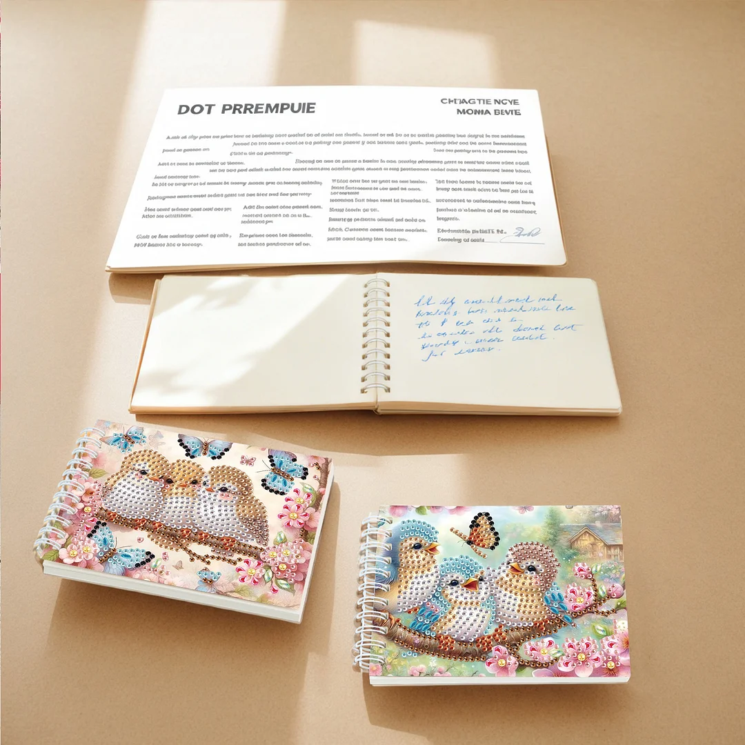 2 Pack Bluebird DIY Diamond Art Spiral Notebook Kit 80Pages No Lines for Adults