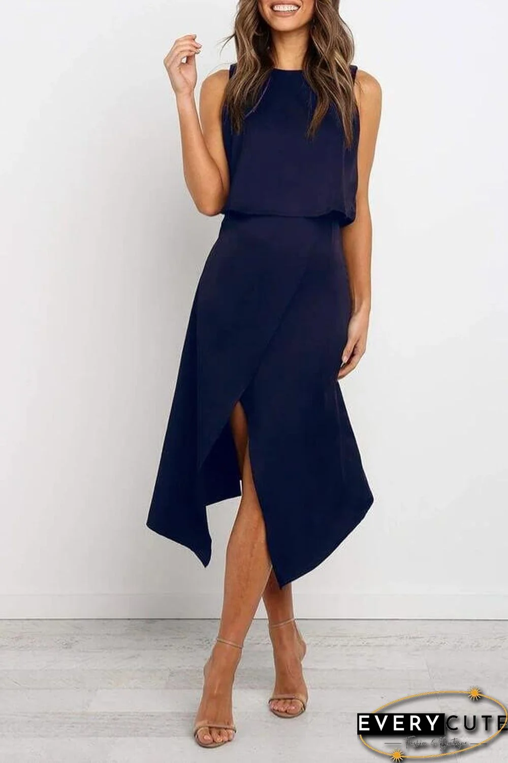 Sexy Casual Sleeveless Slit Dress