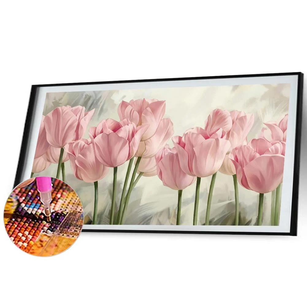 Diamond Painting - Full Round Drill - Pink Tulip (80*40cm)