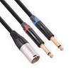 Professional Male 3pin XLR To Dual 6.35mm Male TS Mono Plug Cable Accessories