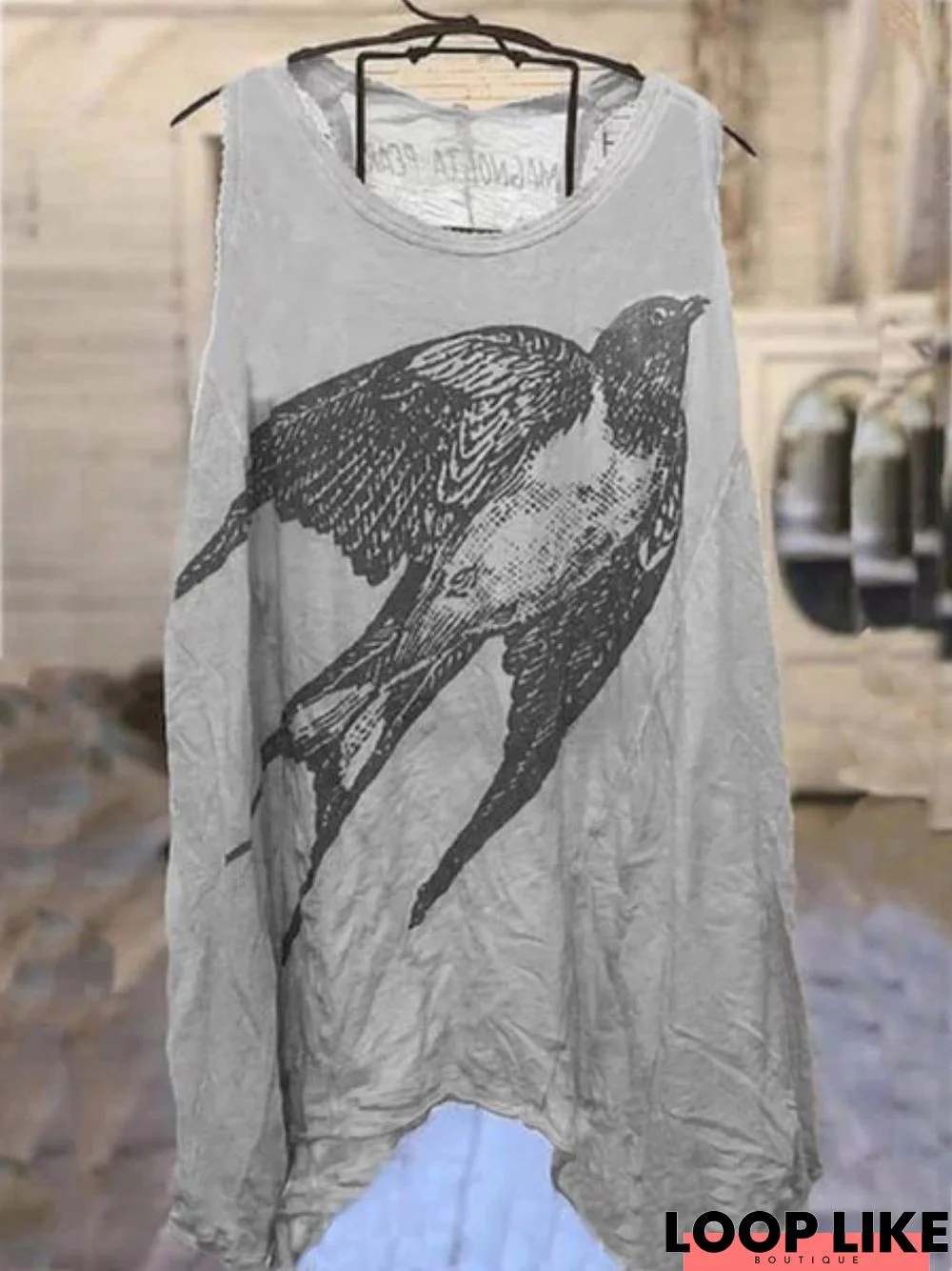 Plus Size Casual Sleeveless Printed Tops