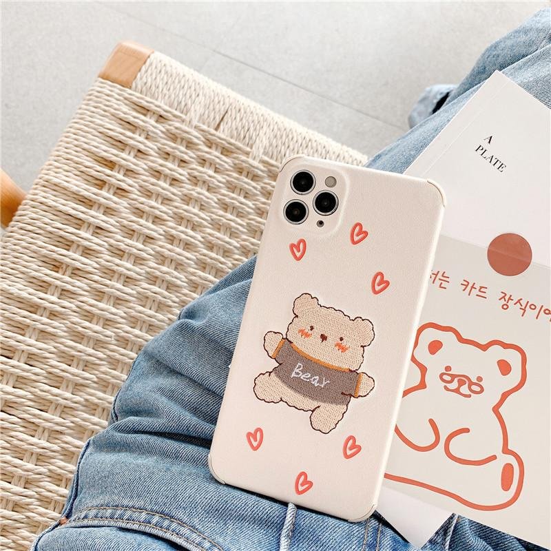 Embroidery Bear Phone Case