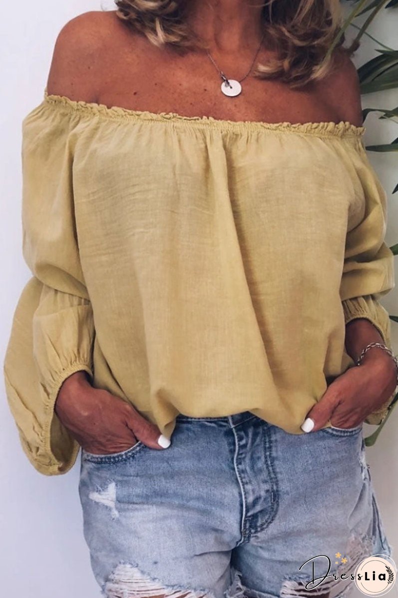 Fashion Casual Solid Patchwork Off the Shoulder Tops